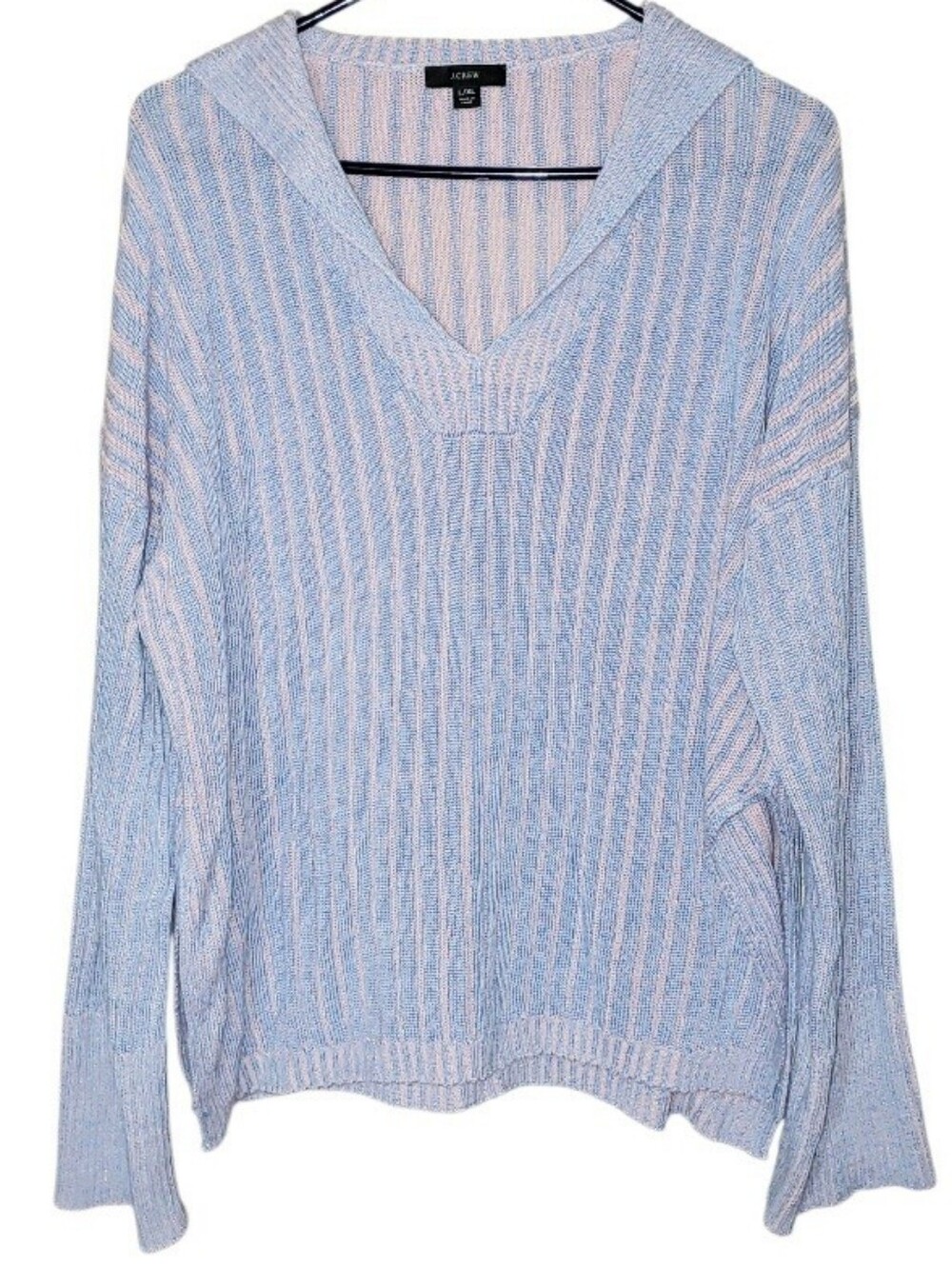 J. Crew Relaxed Cotton Linen Blend Collared Sweater - Picture 2 of 6